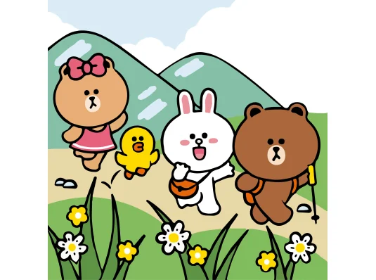 Картина по номерам SANTI Лайн Фрэндс Путешествие Чоко Салли Кони и Брауна 25х25см купить в интернет магазине подарков ПраздникШоп