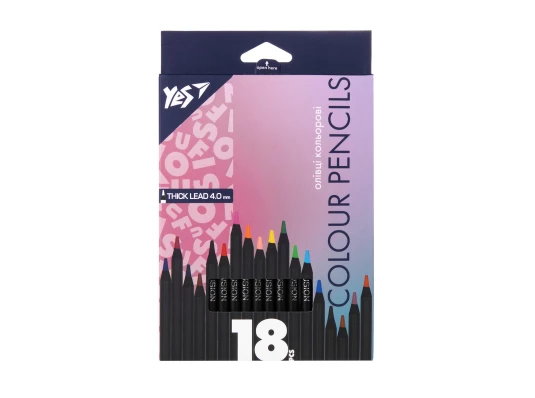 Карандаши цветные Yes Fusion черное дерево 18 цветов купить в интернет магазине подарков ПраздникШоп