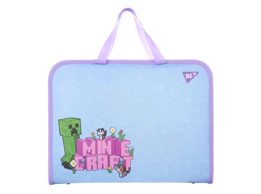 Папка-портфель Yes Minecraft.Spring FC на молнии с тканевыми ручками купить в интернет магазине подарков ПраздникШоп