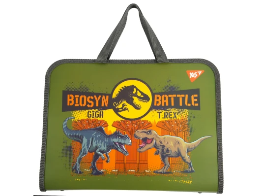 Папка-портфель Yes FC на молнии с тканевыми ручками JURASSIC WORLD купить в интернет магазине подарков ПраздникШоп