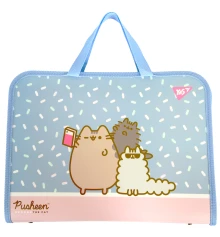 Папка-портфель Yes Pusheen FC на молнии с тканевыми ручками купить в интернет магазине подарков ПраздникШоп