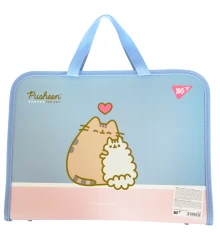 Папка-портфель Yes Pusheen FC на молнии с тканевыми ручками купить в интернет магазине подарков ПраздникШоп