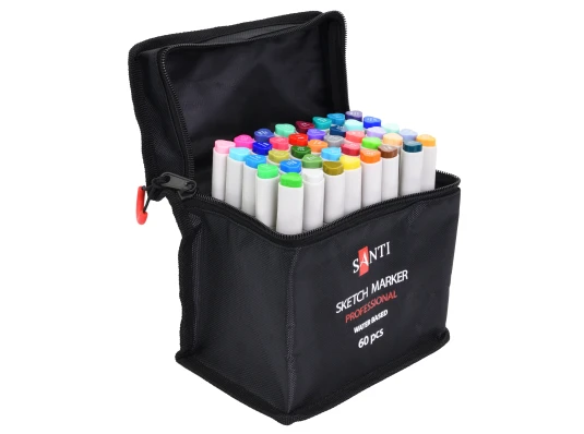 Набор маркеров SANTI акварельные в сумке 60 шт купить в интернет магазине подарков ПраздникШоп