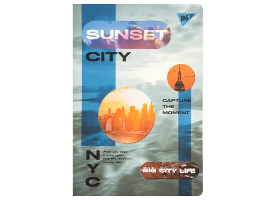 Тетрадь Yes Sunset city А4 60 листов с высечкой клетка купить в интернет магазине подарков ПраздникШоп