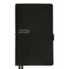 Ежедневник 12х20 см Leo Planner датированный 2026 "Glory", мягкий, черный, 352 страницы