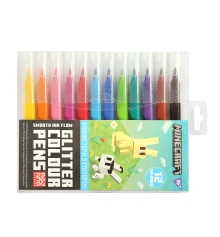 Фломастеры Yes Minecraft.Spring глиттер 12 цветов купить в интернет магазине подарков ПраздникШоп