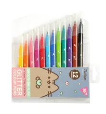 Фломастеры Yes Pusheen 12 цветов глиттер купить в интернет магазине подарков ПраздникШоп