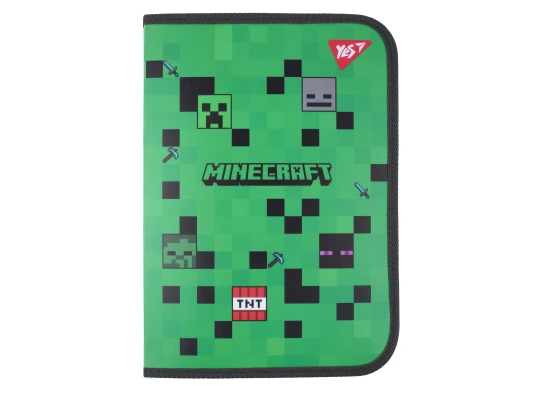 Папка факультативная пластиковая Yes Minecraft A4 на молнии с карманом купить в интернет магазине подарков ПраздникШоп