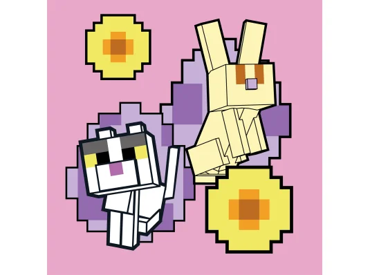 Картина по номерам SANTI Майнкрафт Кролик и котик 25х25см купить в интернет магазине подарков ПраздникШоп