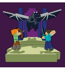 Картина по номерам SANTI Майнкрафт Стив и Алекс бой с драконом 25х25см купить в интернет магазине подарков ПраздникШоп