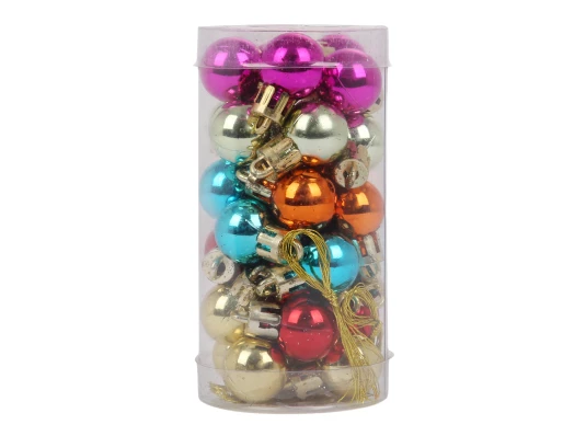 Набор новогодних шаров Yes! Fun пластик 2см 30 штук микс цветов купить в интернет магазине подарков ПраздникШоп