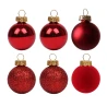Набор новогодних шаров Yes! Fun пластик 8см, 6 штук в тубусе, красный