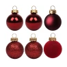Набор новогодних шаров Yes! Fun пластик 8см, 6 штук в тубусе, бордо