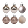 Набор новогодних шаров Yes! Fun пластик 8см, 6 штук в тубусе, бежевый