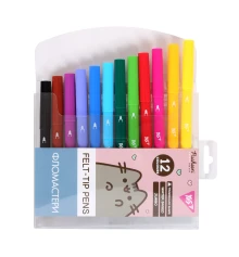 Фломастеры Yes Pusheen Jumbo 12 цветов купить в интернет магазине подарков ПраздникШоп