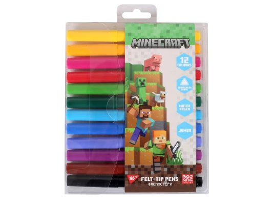 Фломастеры Yes Minecraft 12 цветов купить в интернет магазине подарков ПраздникШоп