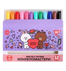 Фломастеры Yes Line Friends Mini 12 цветов купить в интернет магазине подарков ПраздникШоп