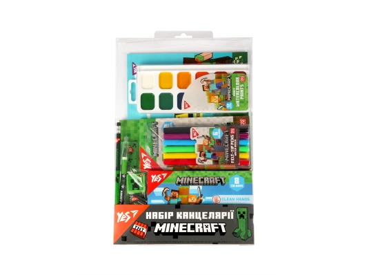 Набор канцелярии № 5 YES Minecraft 11 предметов купить в интернет магазине подарков ПраздникШоп