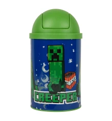 Контейнер настольный для мусора Yes Minecraft Creeper металлический 10 х 18 см купить в интернет магазине подарков ПраздникШоп