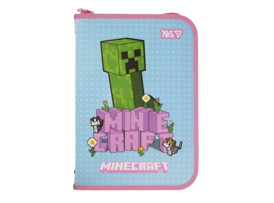 Папка факультативная Yes Minecraft.Spring A4+ пластиковая на молнии с внутр карманом купить в интернет магазине подарков ПраздникШоп