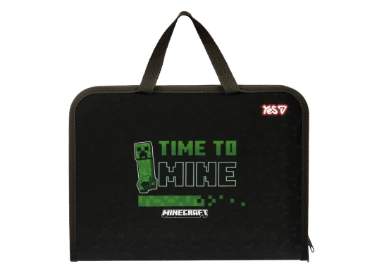 Папка-портфель Yes Minecraft Mining FC на молнии с тканевыми ручками купить в интернет магазине подарков ПраздникШоп