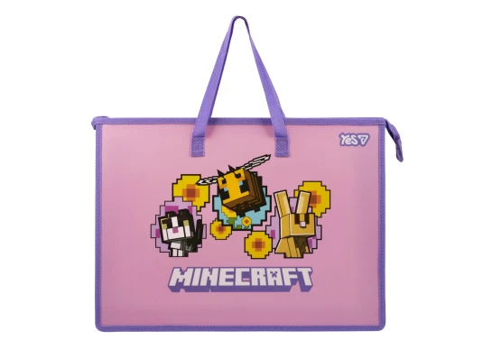Папка-портфель Yes Minecraft. Bees FC на молнии с тканевыми ручками купить в интернет магазине подарков ПраздникШоп