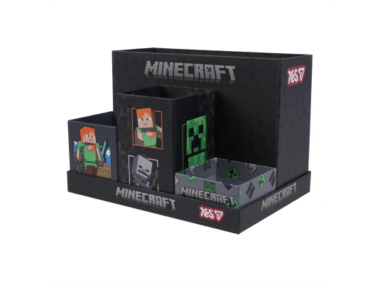 Набор органайзеров настольных Yes Minecraft 5 предметов картон купить в интернет магазине подарков ПраздникШоп