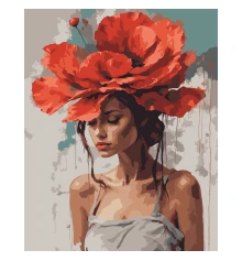 Картина по номерам SANTI Девушка с красным цветком 40х50 см купить в интернет магазине подарков ПраздникШоп