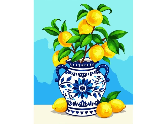 Картина по номерам SANTI Лимонный букет 40х50 см купить в интернет магазине подарков ПраздникШоп