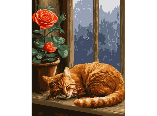 Картина по номерам SANTI Сладкие сны котика 40х50 см купить в интернет магазине подарков ПраздникШоп