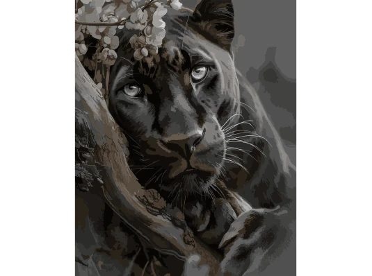 Картина по номерам SANTI Черная пантера 40х50 см купить в интернет магазине подарков ПраздникШоп