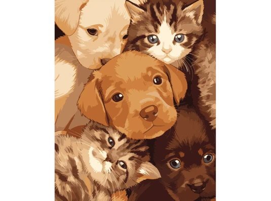 Картина по номерам SANTI Милые мордашки 40х50 см купить в интернет магазине подарков ПраздникШоп