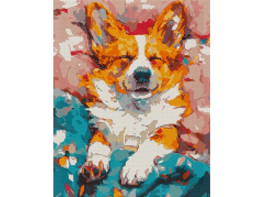 Алмазная мозаика SANTI Любимый корги 40х50 см на подрамнике купить в интернет магазине подарков ПраздникШоп
