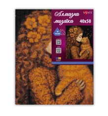 Алмазная мозаика SANTI Девочка и котенок 40х50 см на подрамнике купить в интернет магазине подарков ПраздникШоп