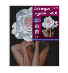 Алмазная мозаика SANTI Девушка роза 40х50 см на подрамнике купить в интернет магазине подарков ПраздникШоп