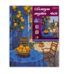 Алмазная мозаика SANTI Лимонный дворик 40х50 см на подрамнике купить в интернет магазине подарков ПраздникШоп