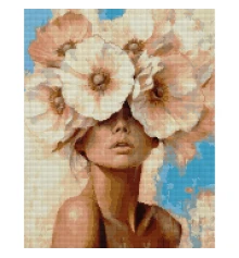 Алмазная мозаика SANTI Девушка и нежный цветок 40х50 см на подрамнике купить в интернет магазине подарков ПраздникШоп