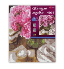 Алмазная мозаика SANTI Пионы и утро 40х50 см на подрамнике купить в интернет магазине подарков ПраздникШоп