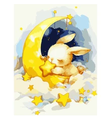 Картина по номерам SANTI Зайчонок со звездочкой 30х40 см LED подсветка купить в интернет магазине подарков ПраздникШоп