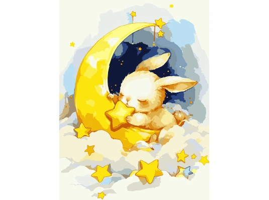 Картина по номерам SANTI Зайчонок со звездочкой 30х40 см LED подсветка купить в интернет магазине подарков ПраздникШоп