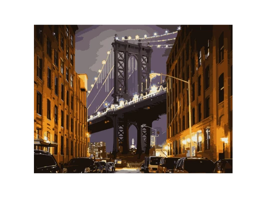 Картина по номерам SANTI Брукленский мост 30х40 см LED подсветка купить в интернет магазине подарков ПраздникШоп