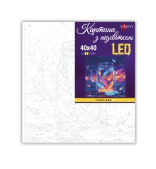 Картина по номерам SANTI Магические перья 40х40 см LED подсветка купить в интернет магазине подарков ПраздникШоп