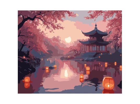 Картина по номерам SANTI Таинственная Япония 40х50 см LED подсветка купить в интернет магазине подарков ПраздникШоп