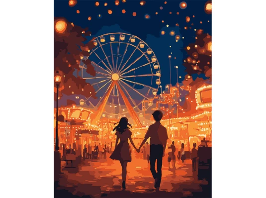 Картина по номерам SANTI Первое свидание 40х50 см LED подсветка купить в интернет магазине подарков ПраздникШоп