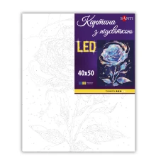 Картина по номерам SANTI Блестящая роза 40х50 см LED подсветка купить в интернет магазине подарков ПраздникШоп