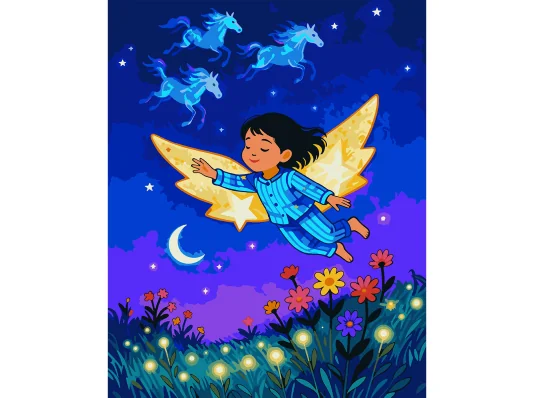 Картина по номерам SANTI Маленький мечтатель 40х50 см LED подсветка купить в интернет магазине подарков ПраздникШоп