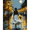Картина за номерами SANTI Дівчина з букетом 40х50 см LED підсвітка