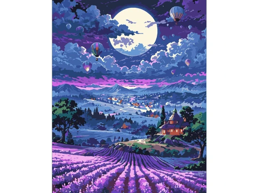 Картина по номерам SANTI Закат и лаванда 40х50 см LED подсветка купить в интернет магазине подарков ПраздникШоп