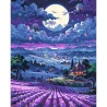 Картина за номерами SANTI Захід сонця та лаванда 40х50 см LED підсвітка