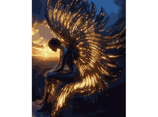 Картина по номерам SANTI Ангел на рассвете 40х50 см LED подсветка купить в интернет магазине подарков ПраздникШоп